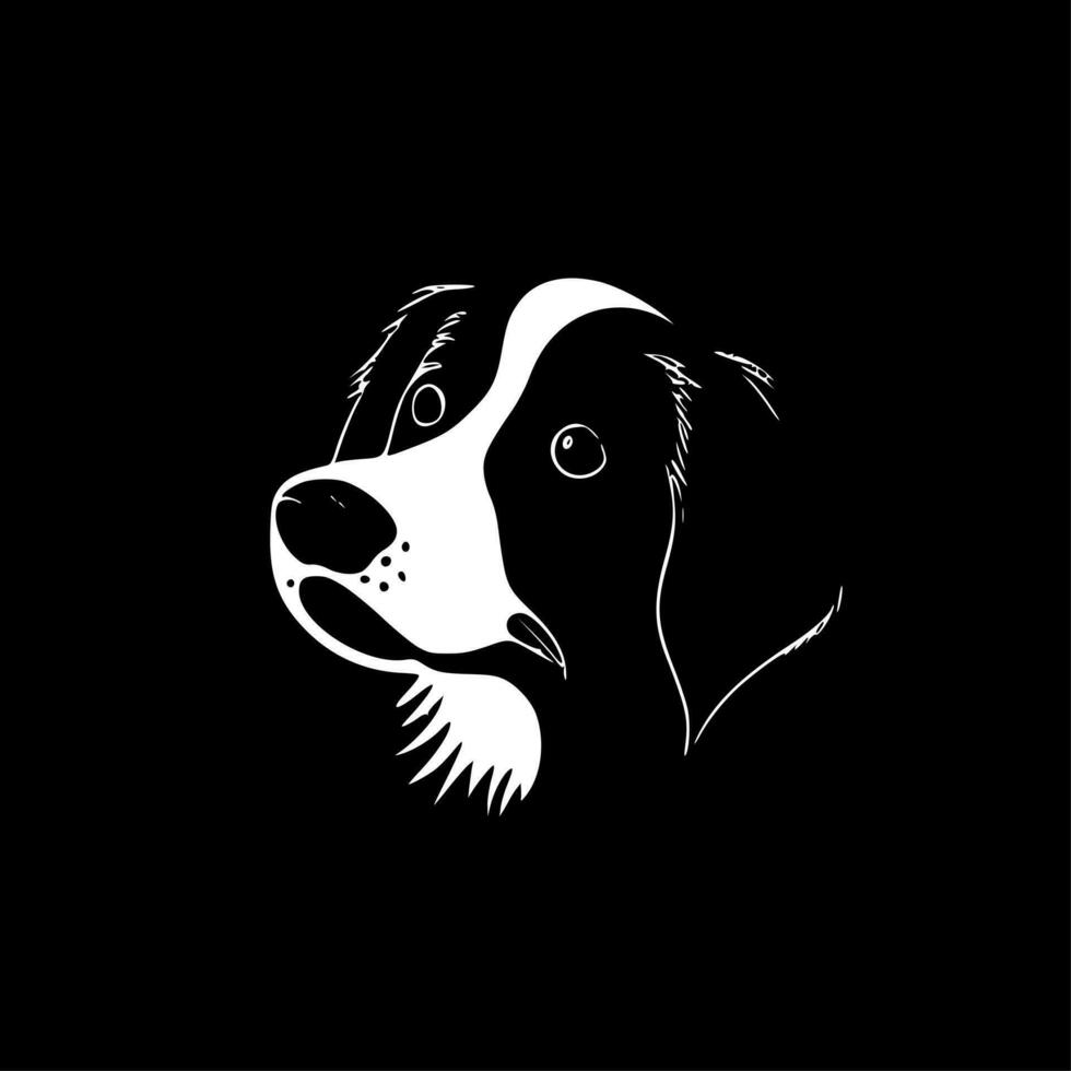 perro - negro y blanco aislado icono - vector ilustración