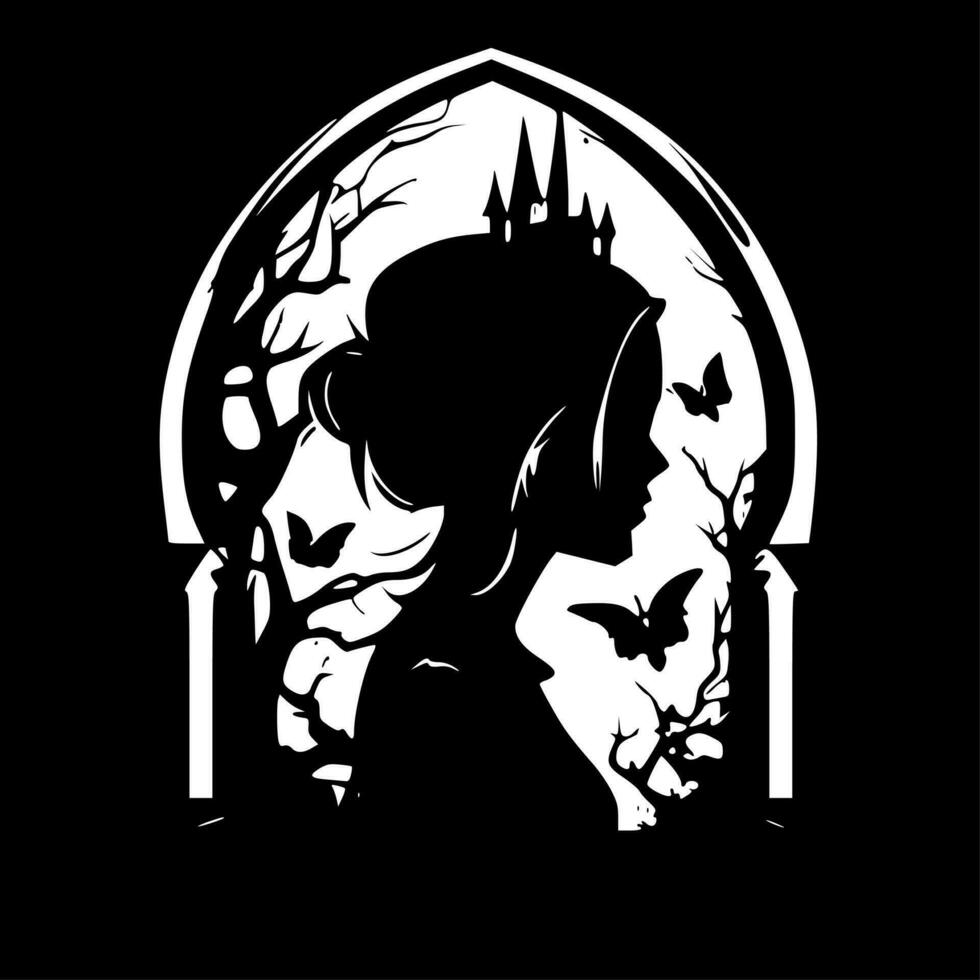 Gothic, Minimalist and Simple Silhouette - Vector illustration