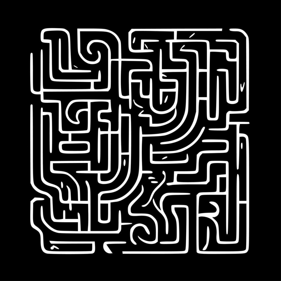 Mazes, Minimalist and Simple Silhouette - Vector illustration