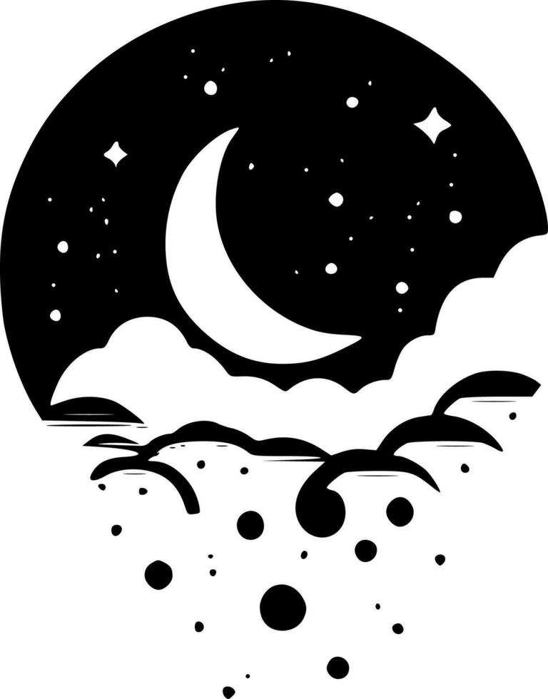 Celestial, Black and White Vector illustration