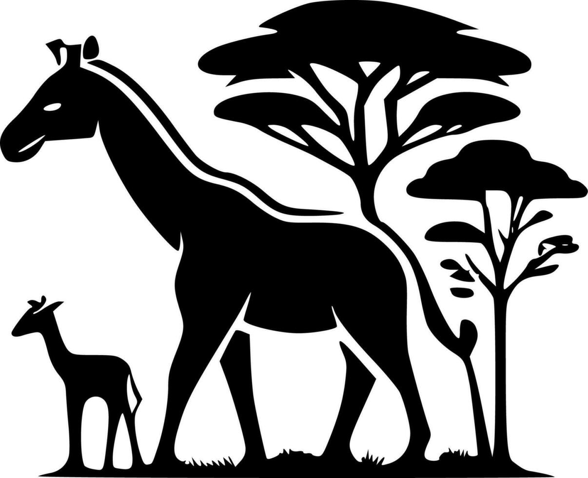 Safari - Black and White Isolated Icon - Vector illustration