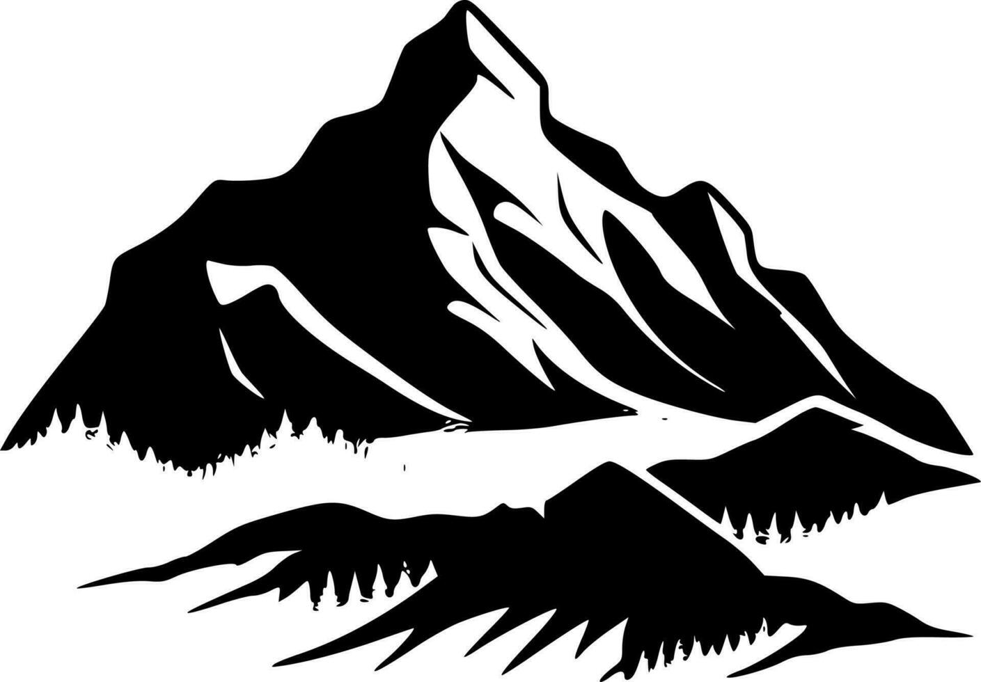 Mountain, Minimalist and Simple Silhouette - Vector illustration