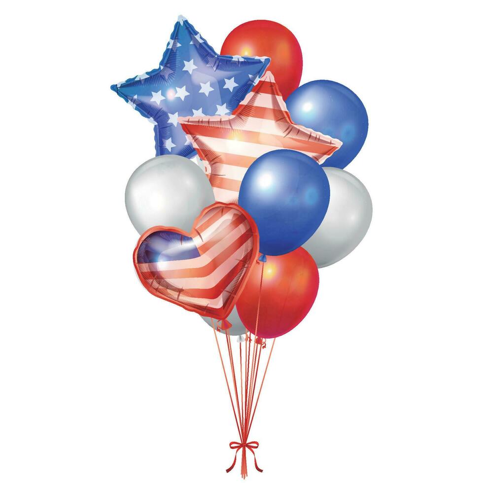 Vector balloon string with american flag element design