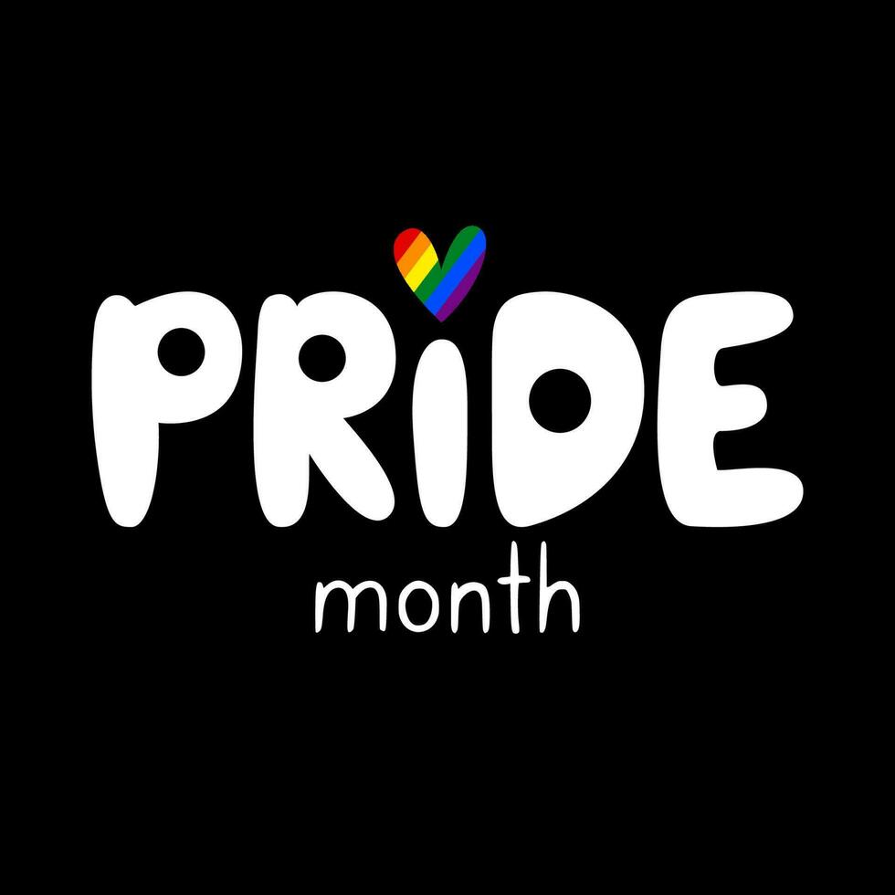 Pride month celebration. Pride month lettering on a black background for banner, greeting card. vector