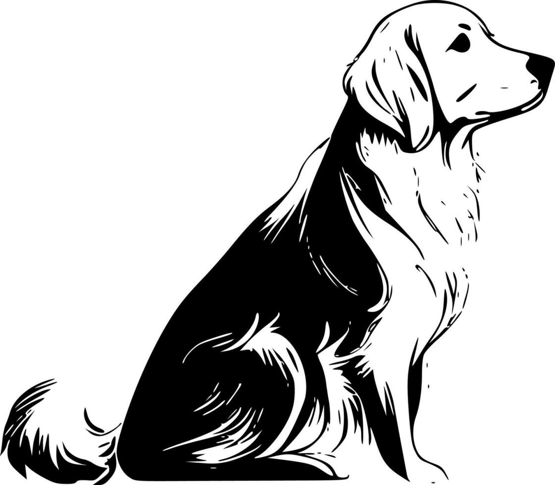 Golden Retriever, Minimalist and Simple Silhouette - Vector illustration