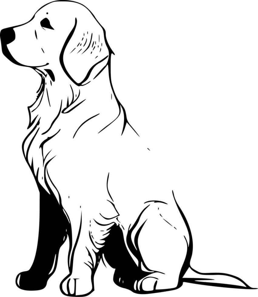 Golden Retriever, Minimalist and Simple Silhouette - Vector illustration
