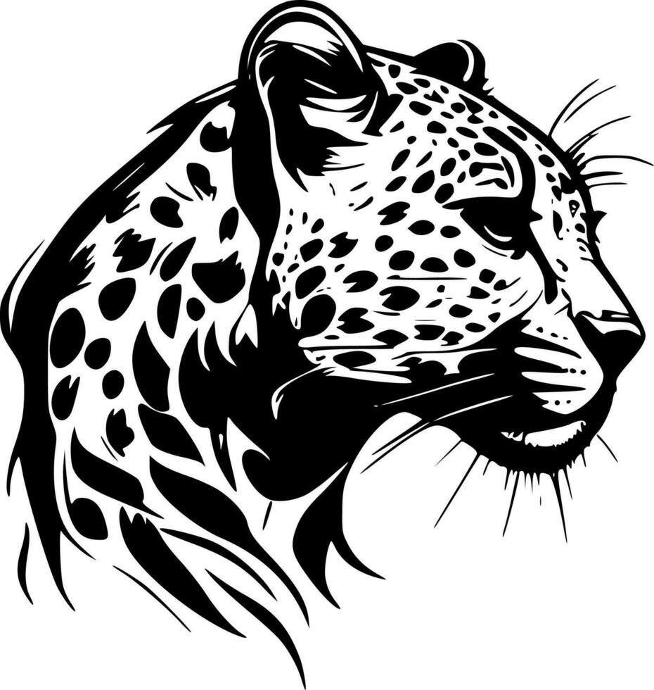 leopardo, negro y blanco vector ilustración