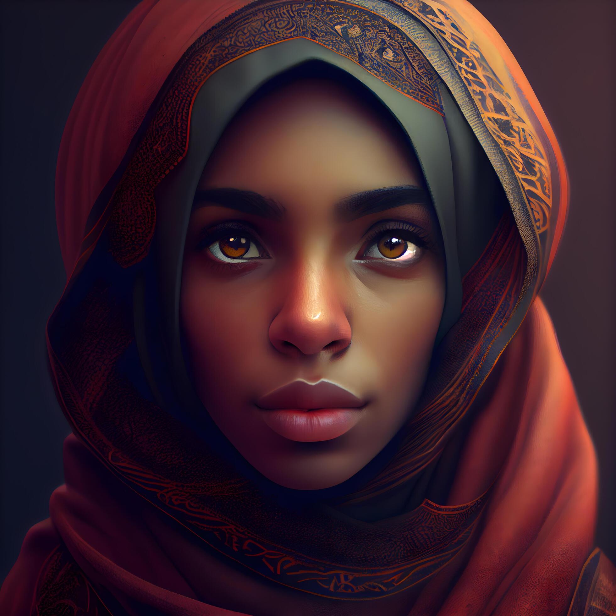 Portrait Of A Beautiful Muslim Woman In A Red Hijab Image 23604909 