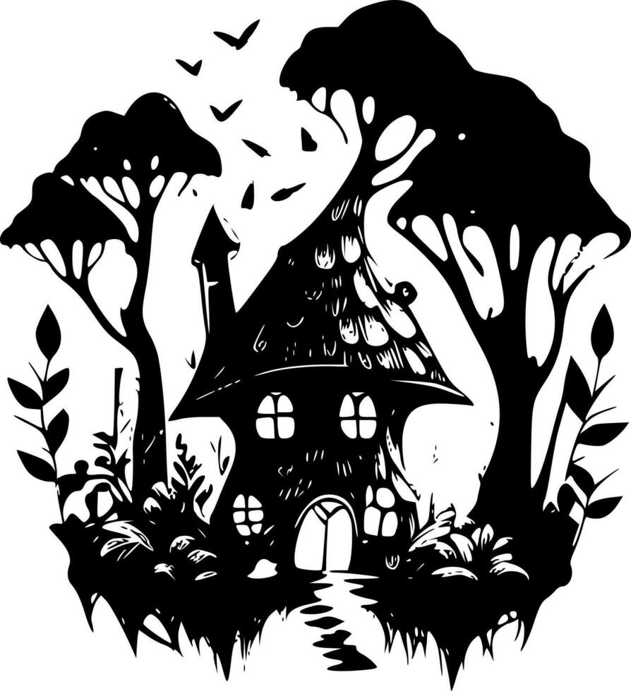 Fairy House - Minimalist and Flat Logo - Vector illustration