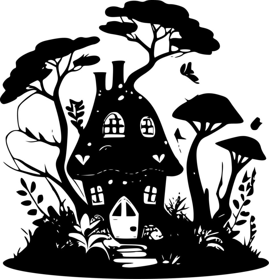 Fairy House - High Quality Vector Logo - Vector illustration ideal for T-shirt graphic