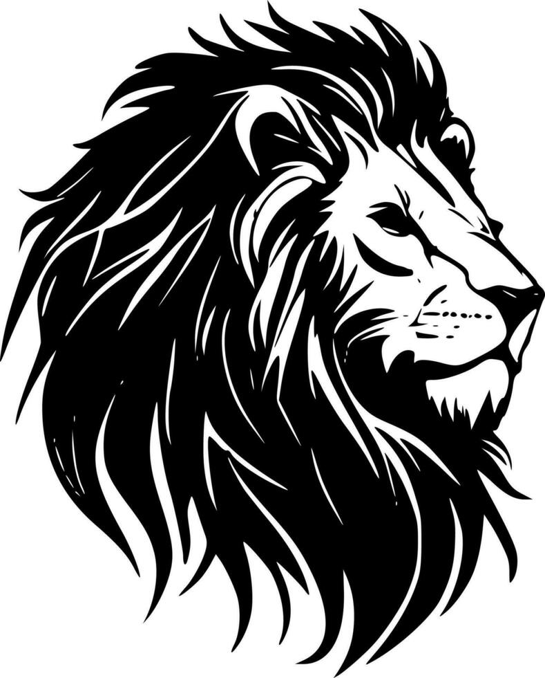 Lion, Black and White Vector illustration