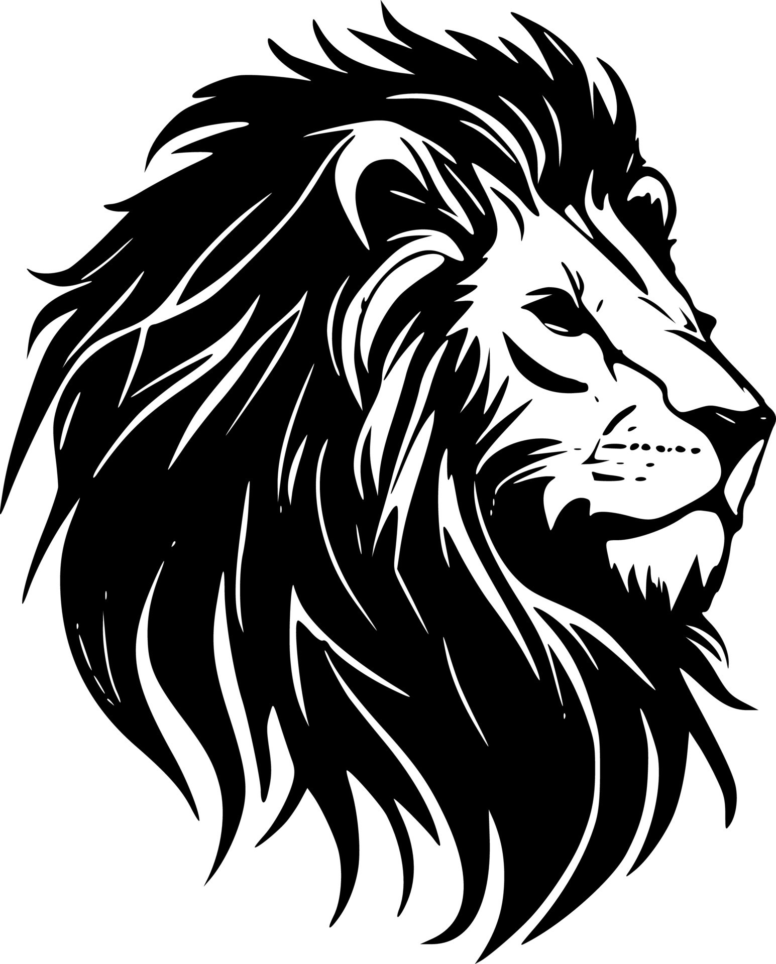 Lion, Black and White Vector illustration 23605072 Vector Art at Vecteezy