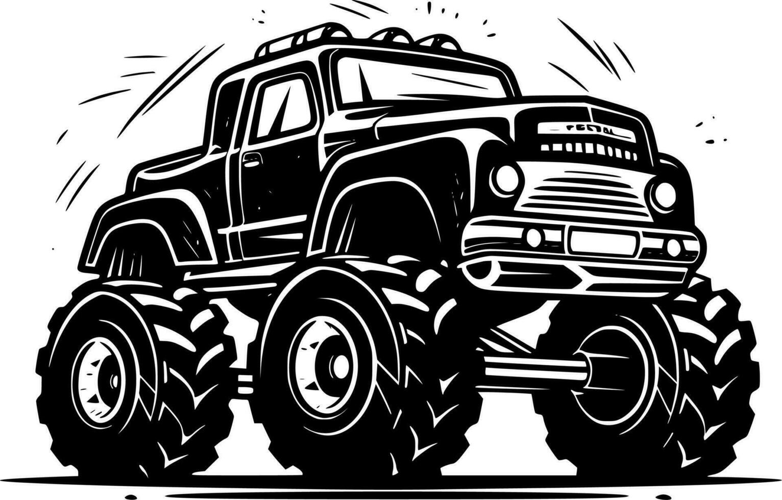Monster Truck - Minimalist and Flat Logo - Vector illustration