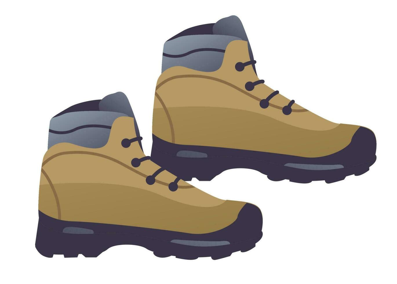 Hiking shoes. Boots vector illustration isolated on a white background