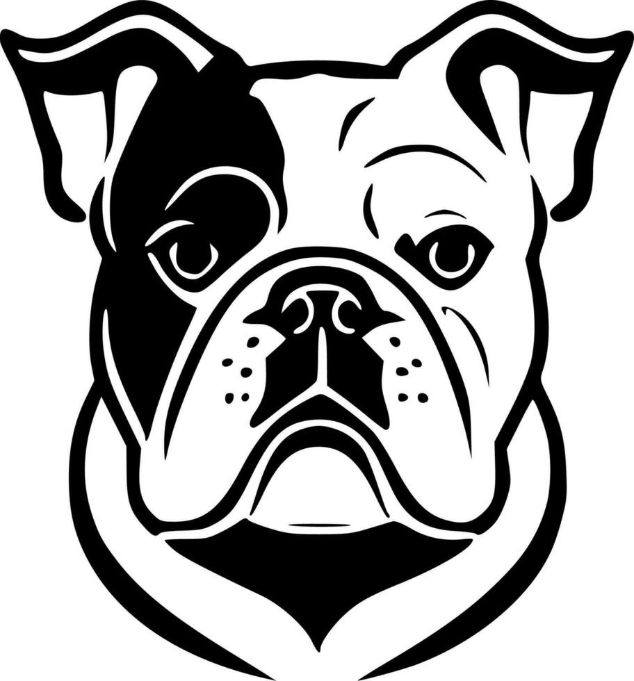 buldog, negro y blanco vector ilustración