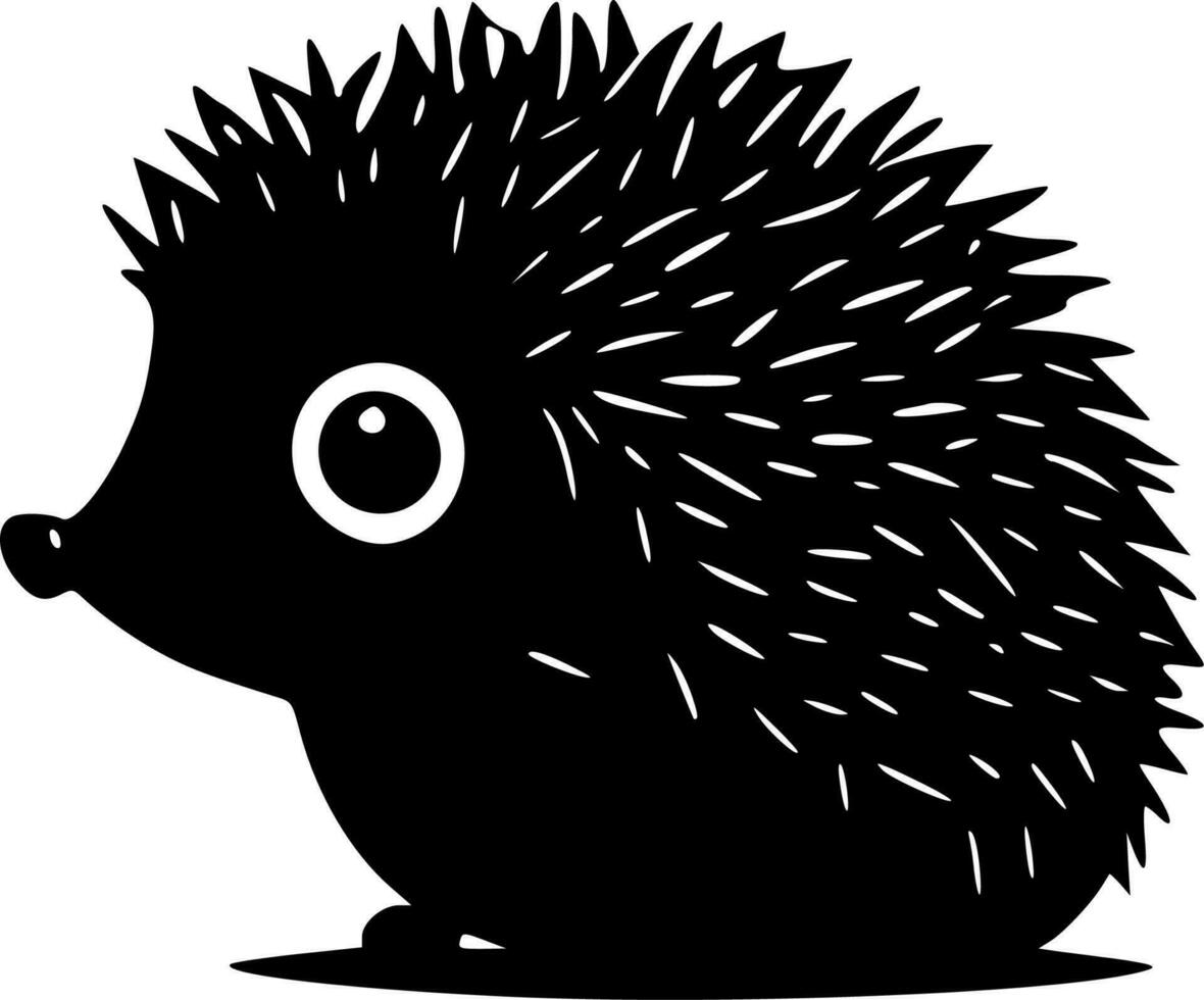 Hedgehog - Black and White Isolated Icon - Vector illustration