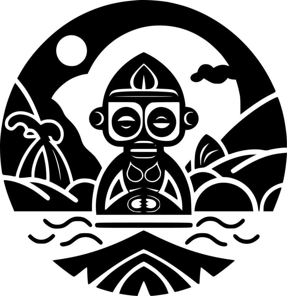 Hawai - minimalista y plano logo - vector ilustración