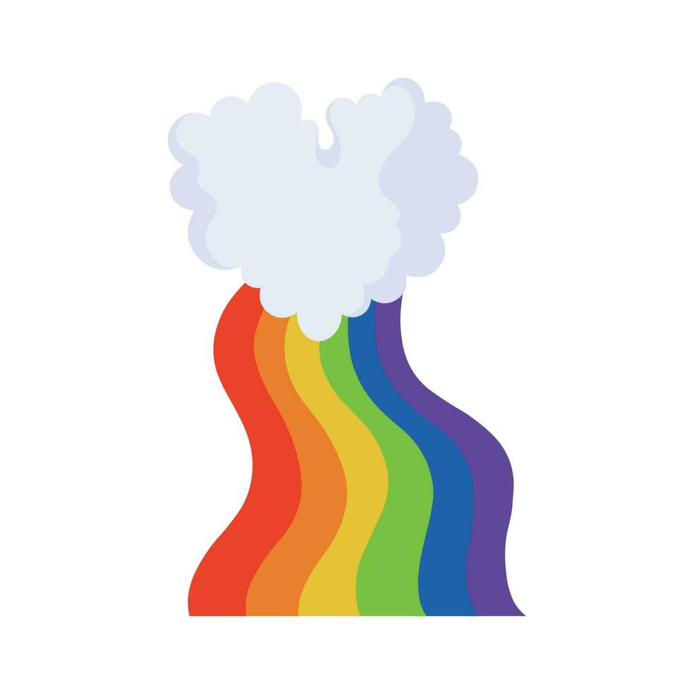 Concept illustration of LGBT symbol. A symbol of LGBT pride. Vector isolated illustration of LGBT symbol. LGBT rainbow cloud.