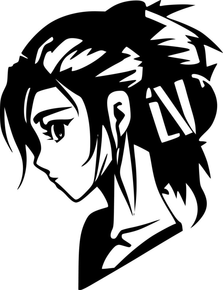 Anime, Black and White Vector illustration