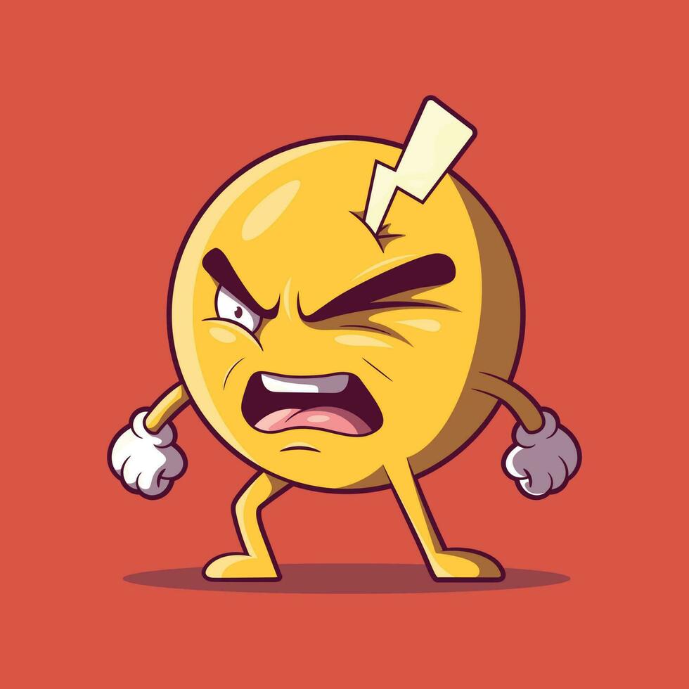 enojado emoji personaje vector ilustración. emociones, comunicaciones diseño concepto.