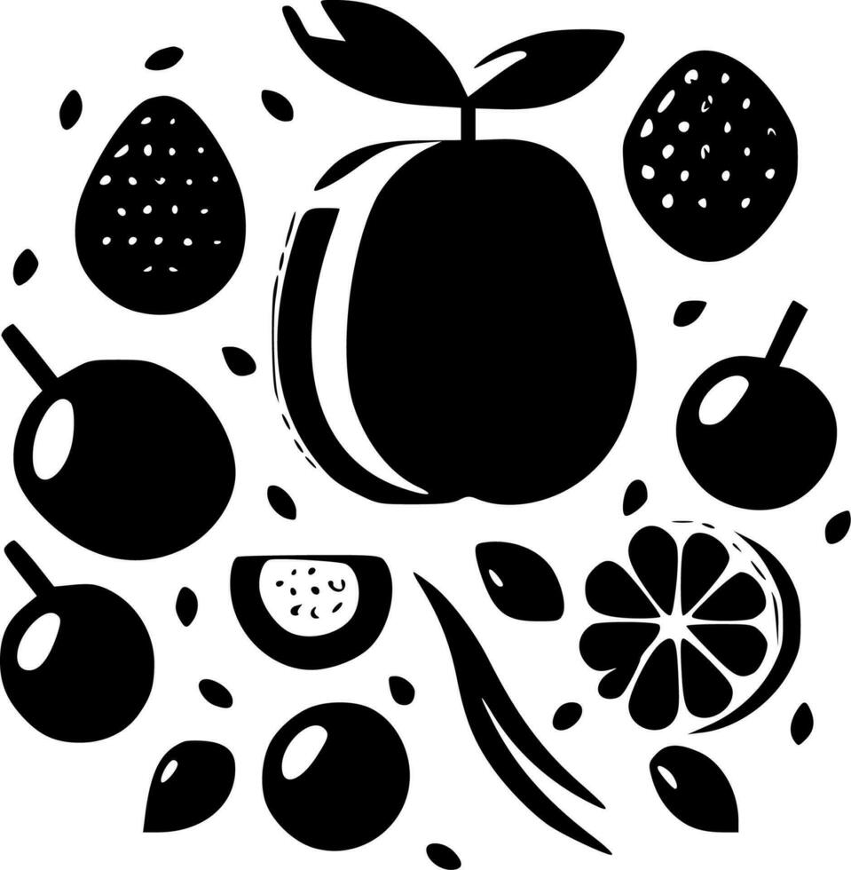 fruta, minimalista y sencillo silueta - vector ilustración