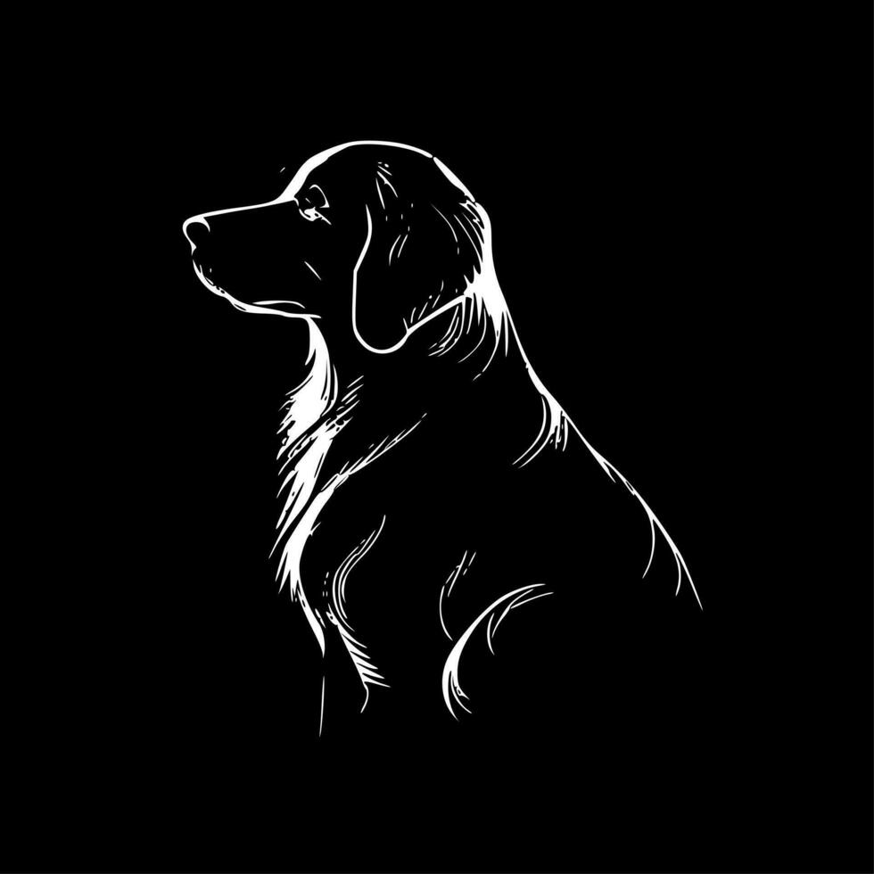 Golden Retriever, Black and White Vector illustration