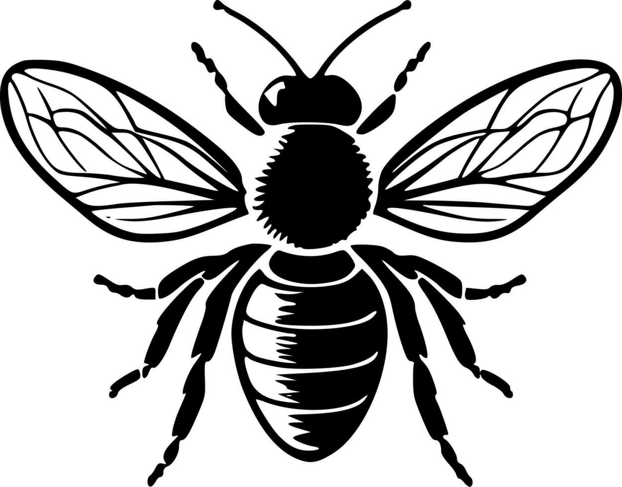 Honeybee, Minimalist and Simple Silhouette - Vector illustration
