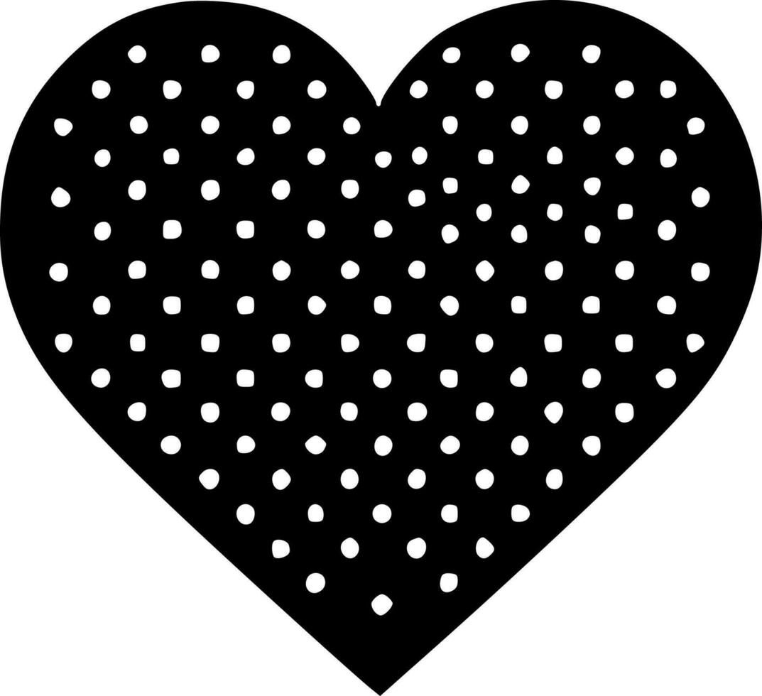 Love Heart - Black and White Isolated Icon - Vector illustration