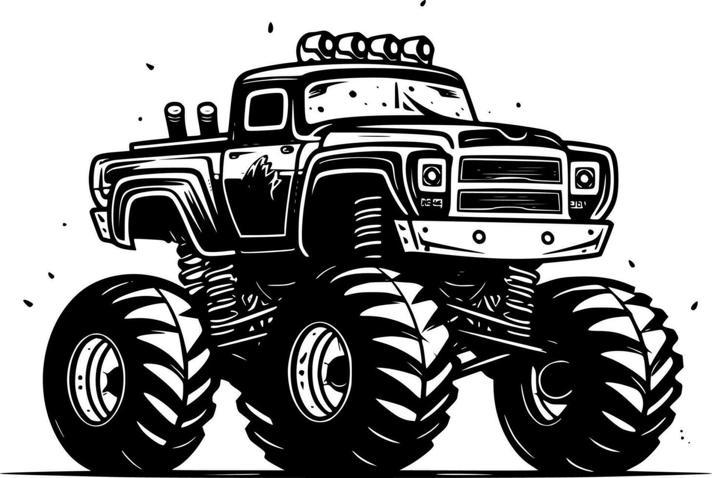 Monster Truck - Minimalist and Flat Logo - Vector illustration