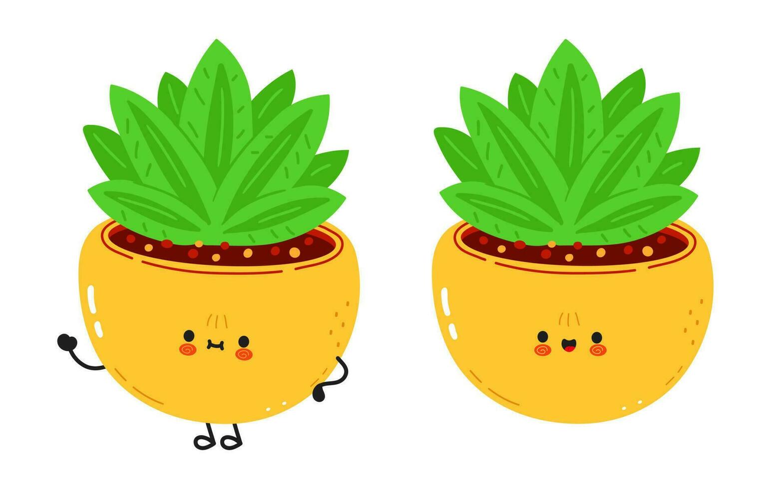 Indoor plant character. Vector hand drawn cartoon kawaii character illustration icon. Isolated on white background. Indoor plant fruit character concept