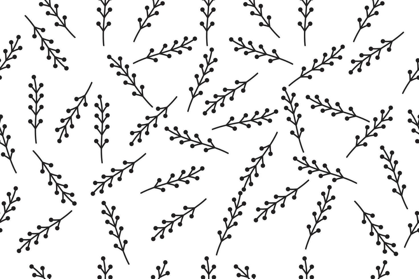 Seamless Floral Pattern with Minimalist Line Style vector