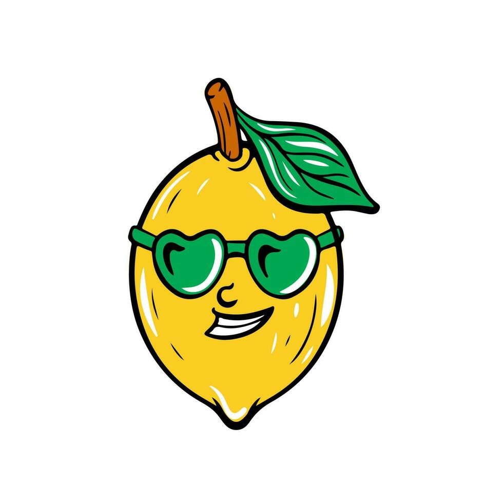 linda limón icono plano diseño vector ilustración