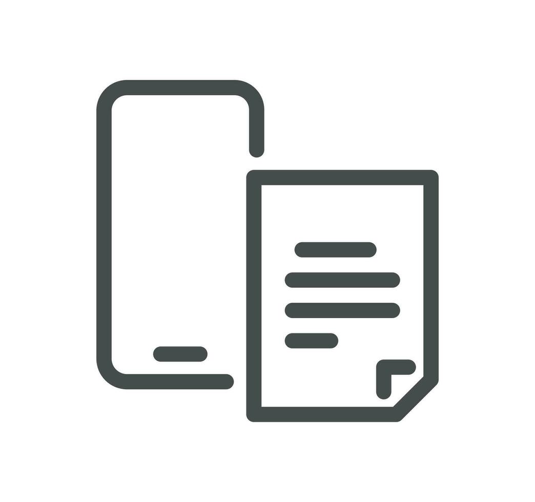 Document and paperwork icon outline and linear vector. vector