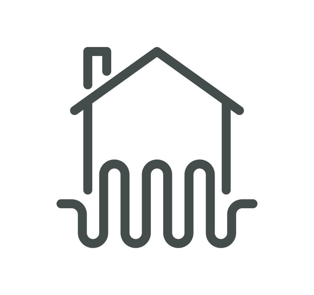 House heating related icon outline and linear vector. vector