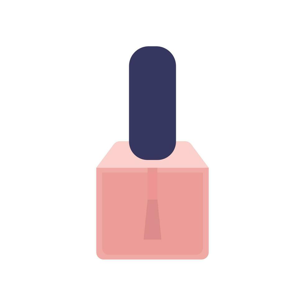 Vector gel polish glass bottle flat style illustration. Hand drawn glass bottle with nail gel polish