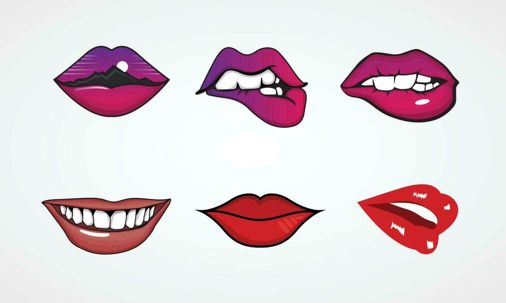 labios vector ilustración paquete