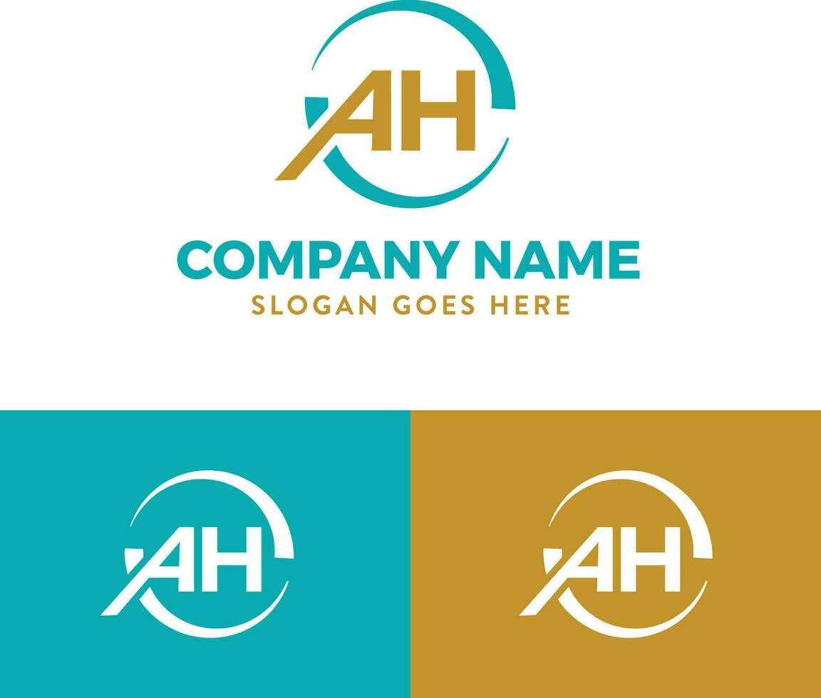 AH Letter Logo Design vector