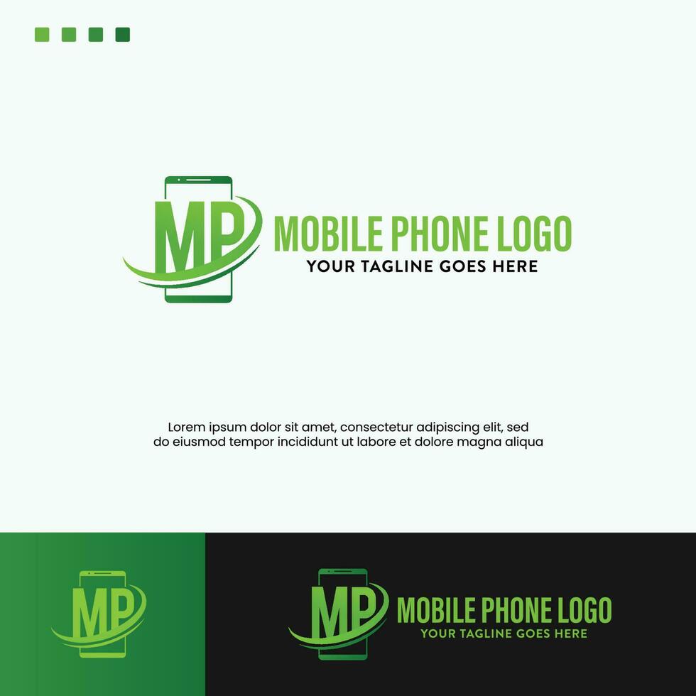 MP Initial Letter Logo Design vector