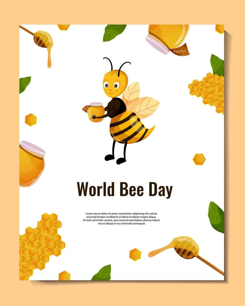 World Bee Day. template for flyer, banner, invitation, advertisement. Vector. Cartoon vector