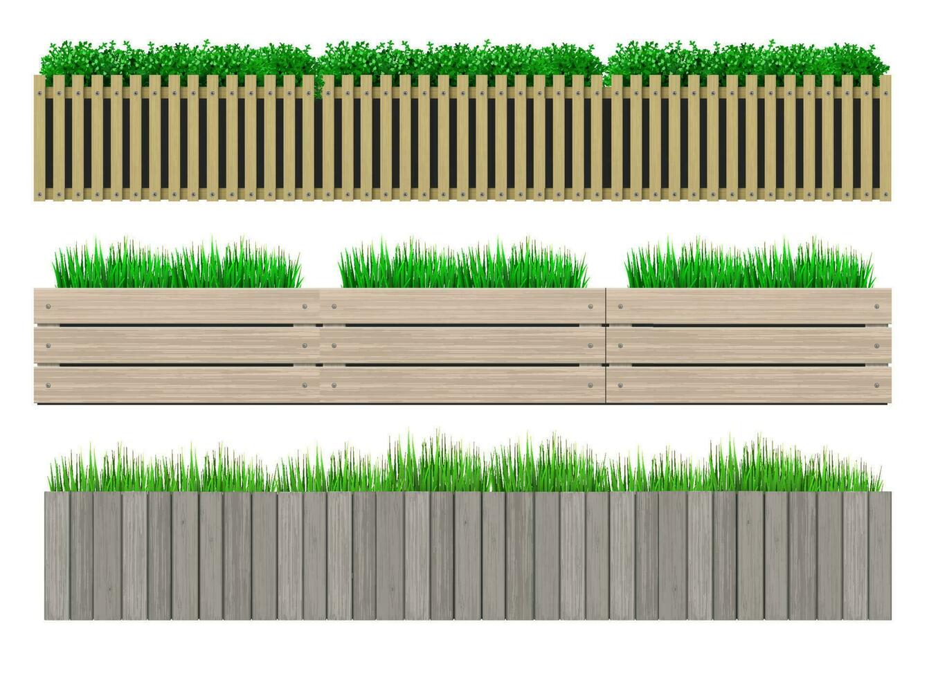 conjunto de moderno vallas y paredes para el paisaje vector