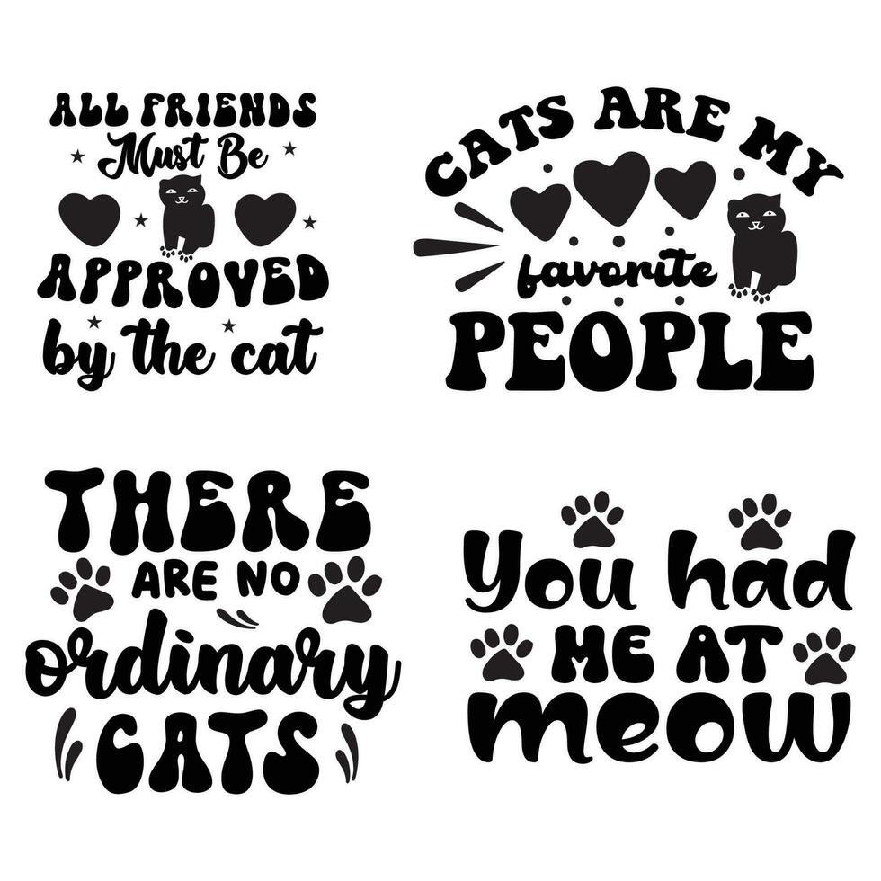 CAT T-Shirt Design Digital Download Bundle vector