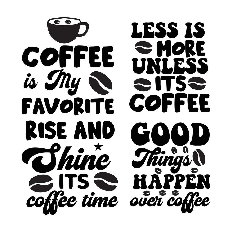coffee T-Shirt Design Digital Download Bundle vector