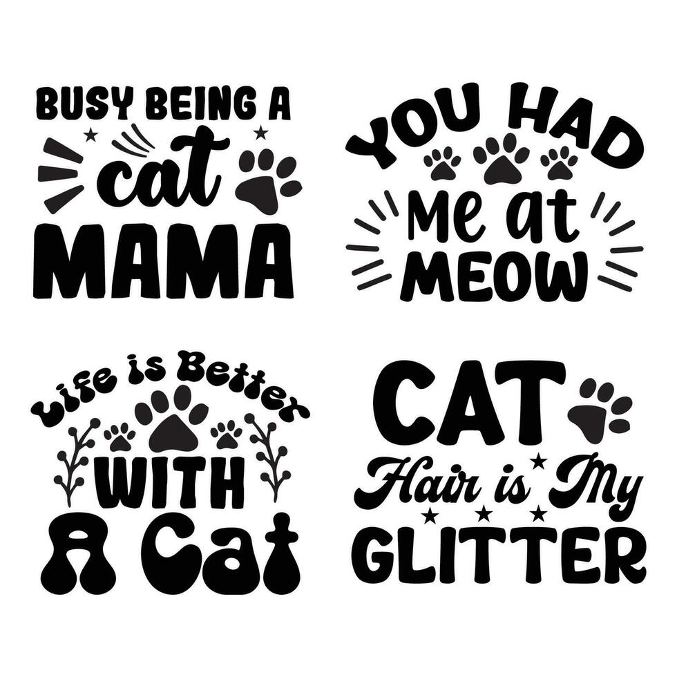 CAT T-Shirt Design Digital Download Bundle vector
