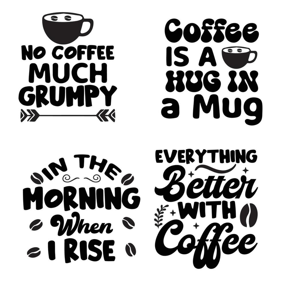 coffee T-Shirt Design Digital Download Bundle vector