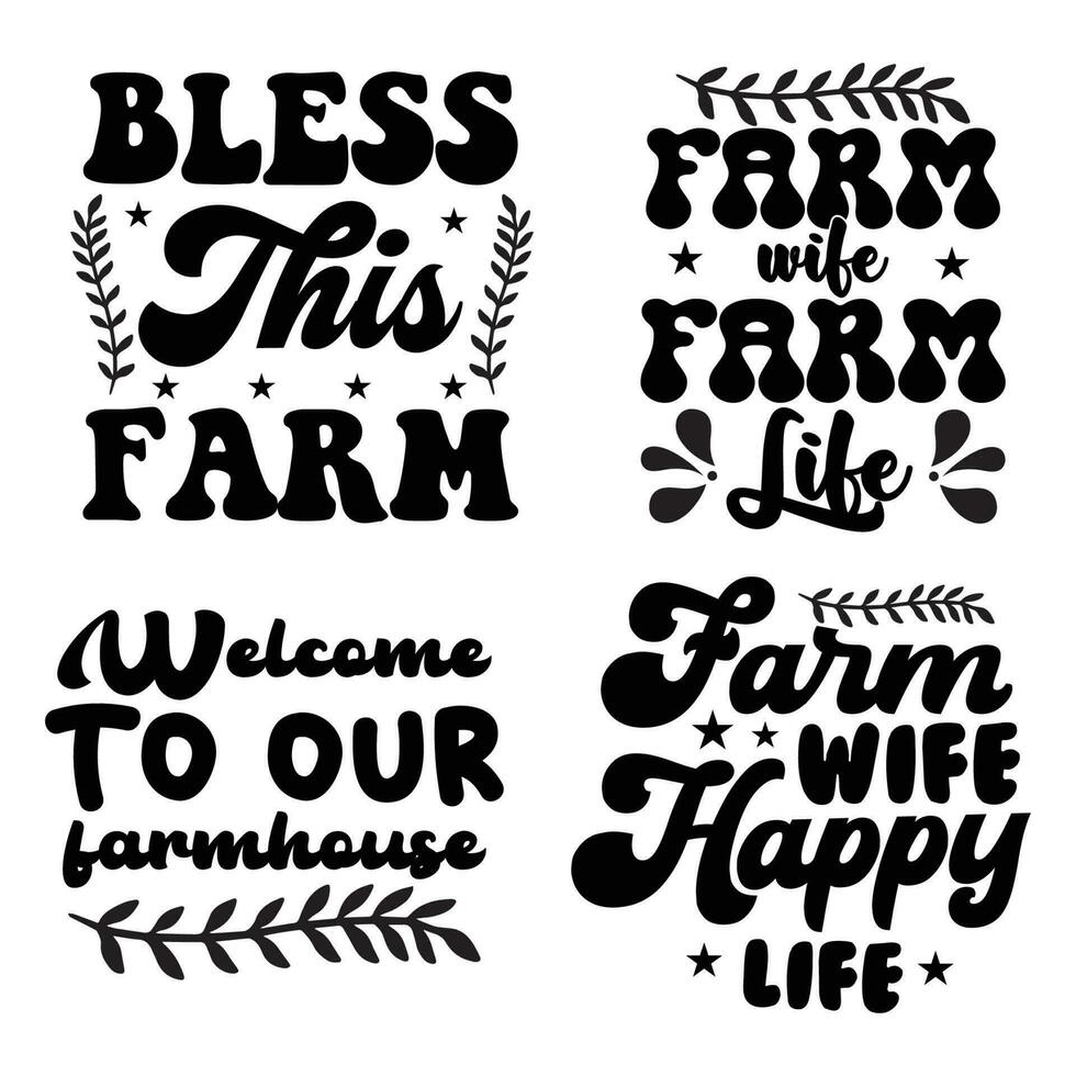 Farmhouse T-Shirt Design Bundle. vector
