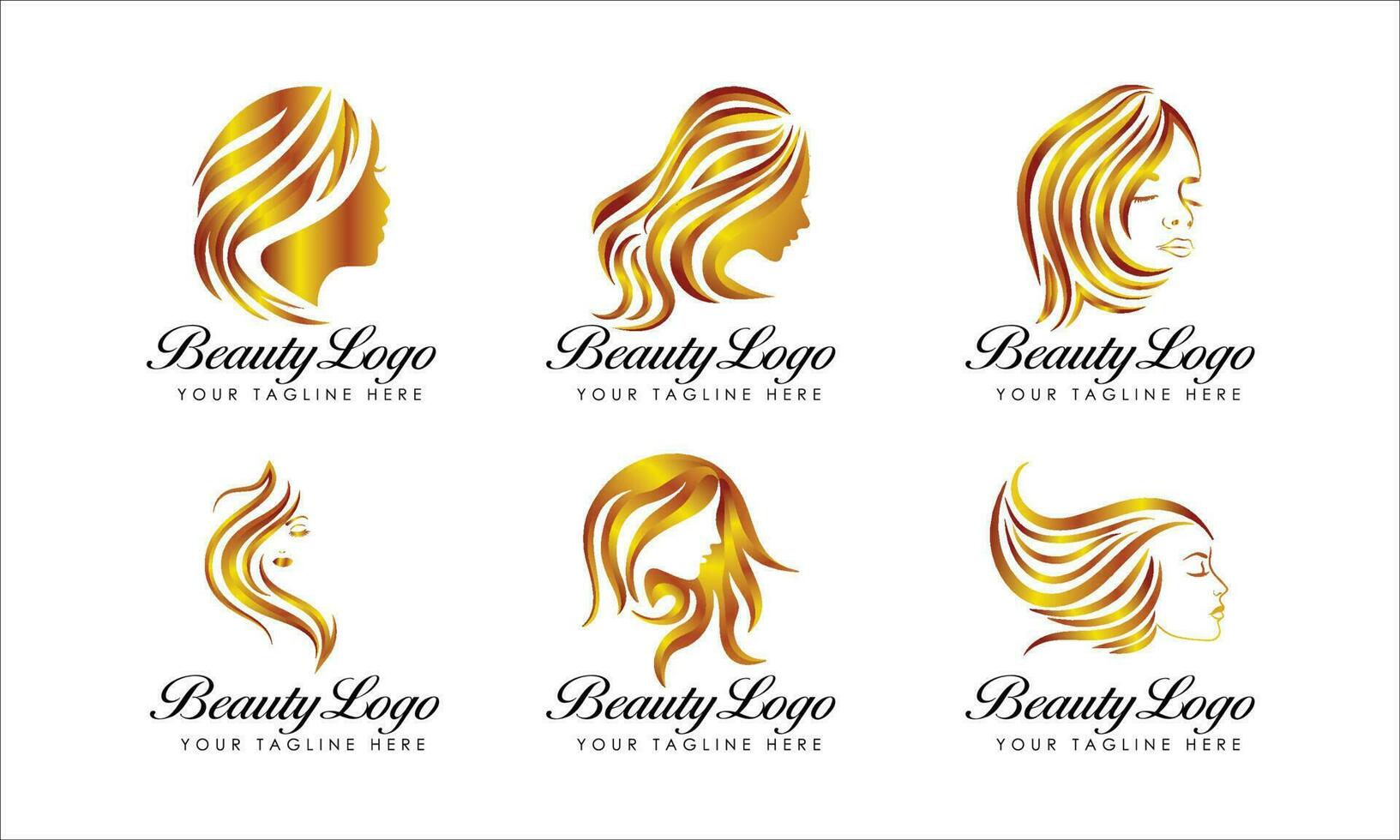 Luxury Hair Salon Logo Pack vector
