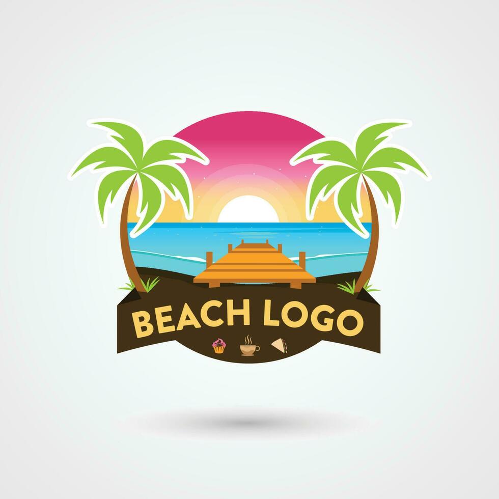 Beach Logo Design vector