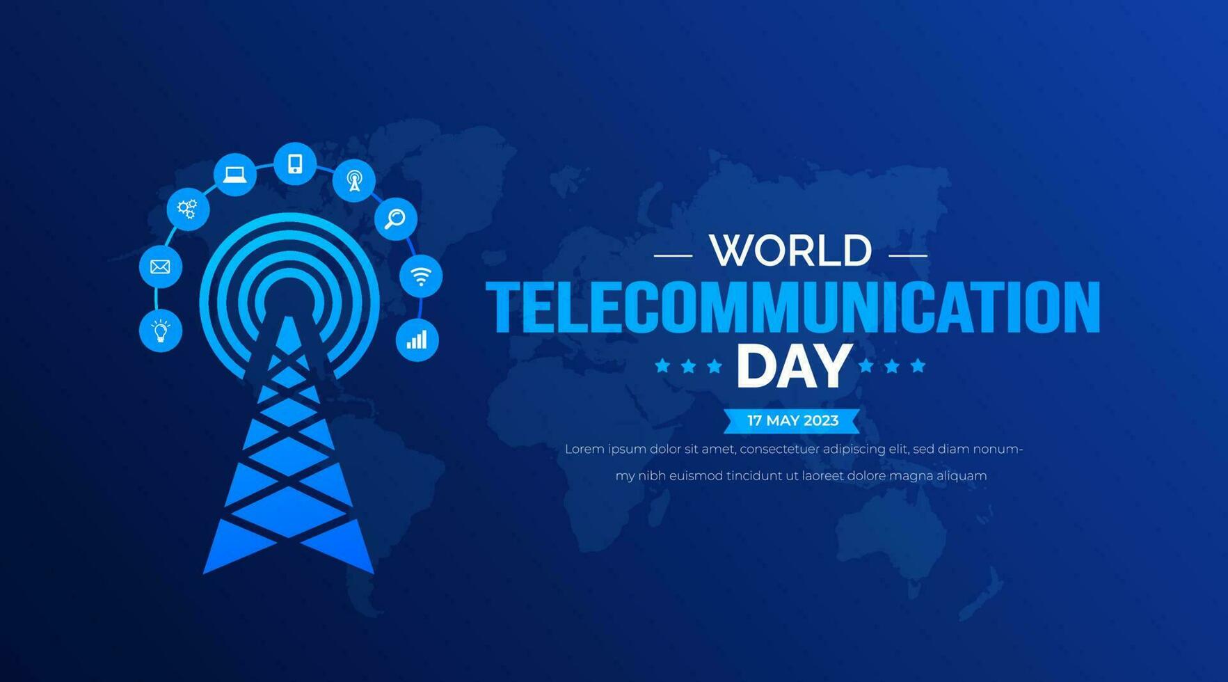 World Telecommunication Day background or banner design template vector