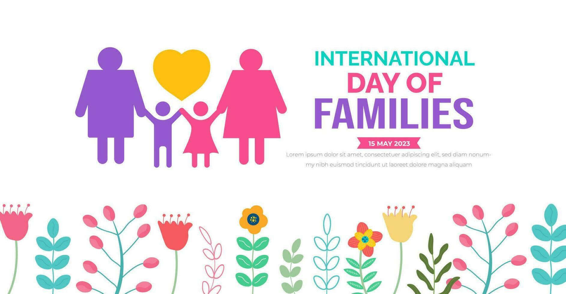 International Day of Families background or banner design template vector