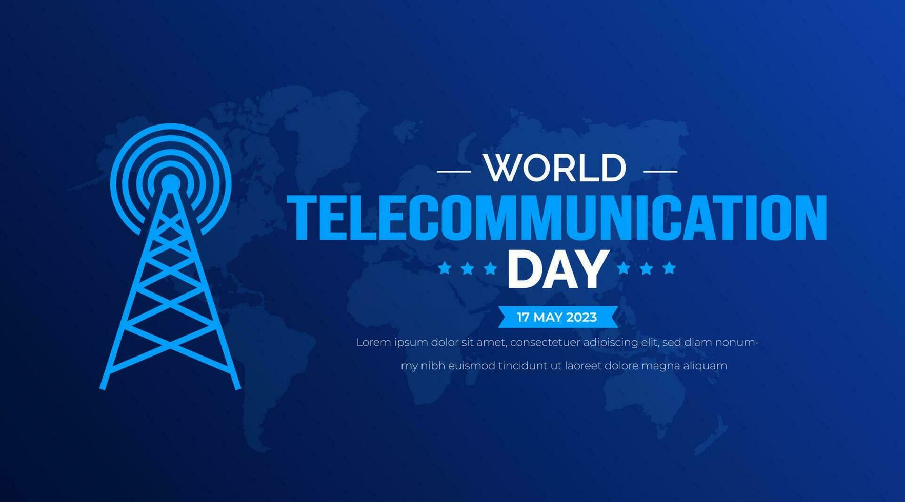 World Telecommunication Day background or banner design template vector